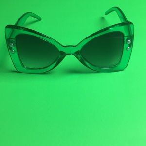 Accessories Lil Kim Green Oversized Triangle Shades Glasses Poshmark